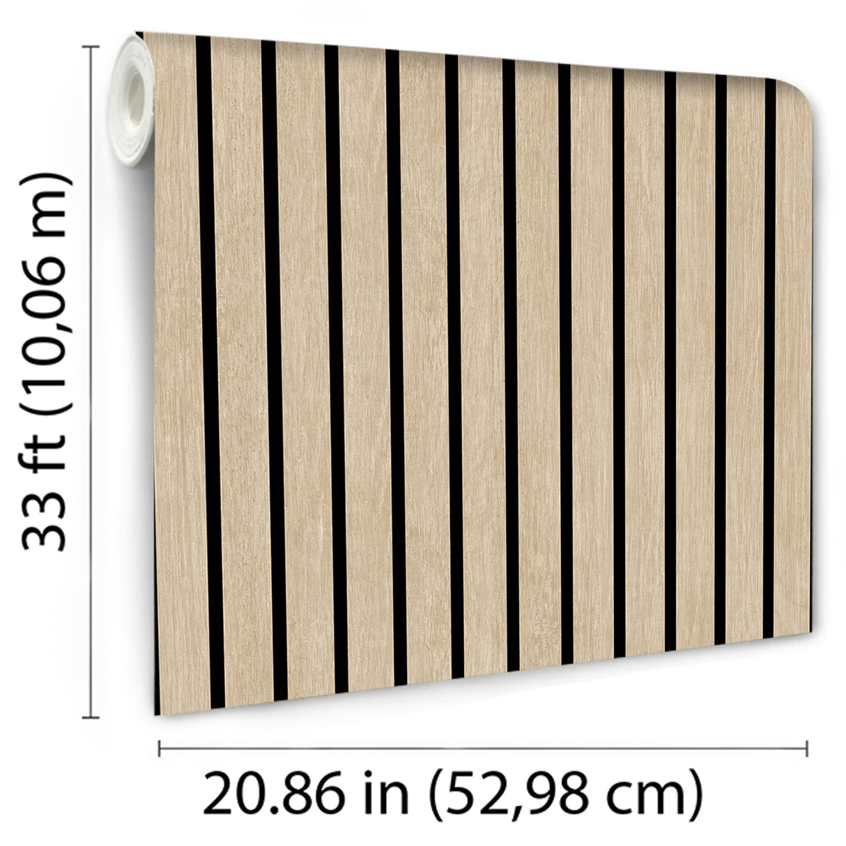 Modern Wood Slate Beige by  Textured Vinyl Wallpaper – Veer Decor VRBR17-208
