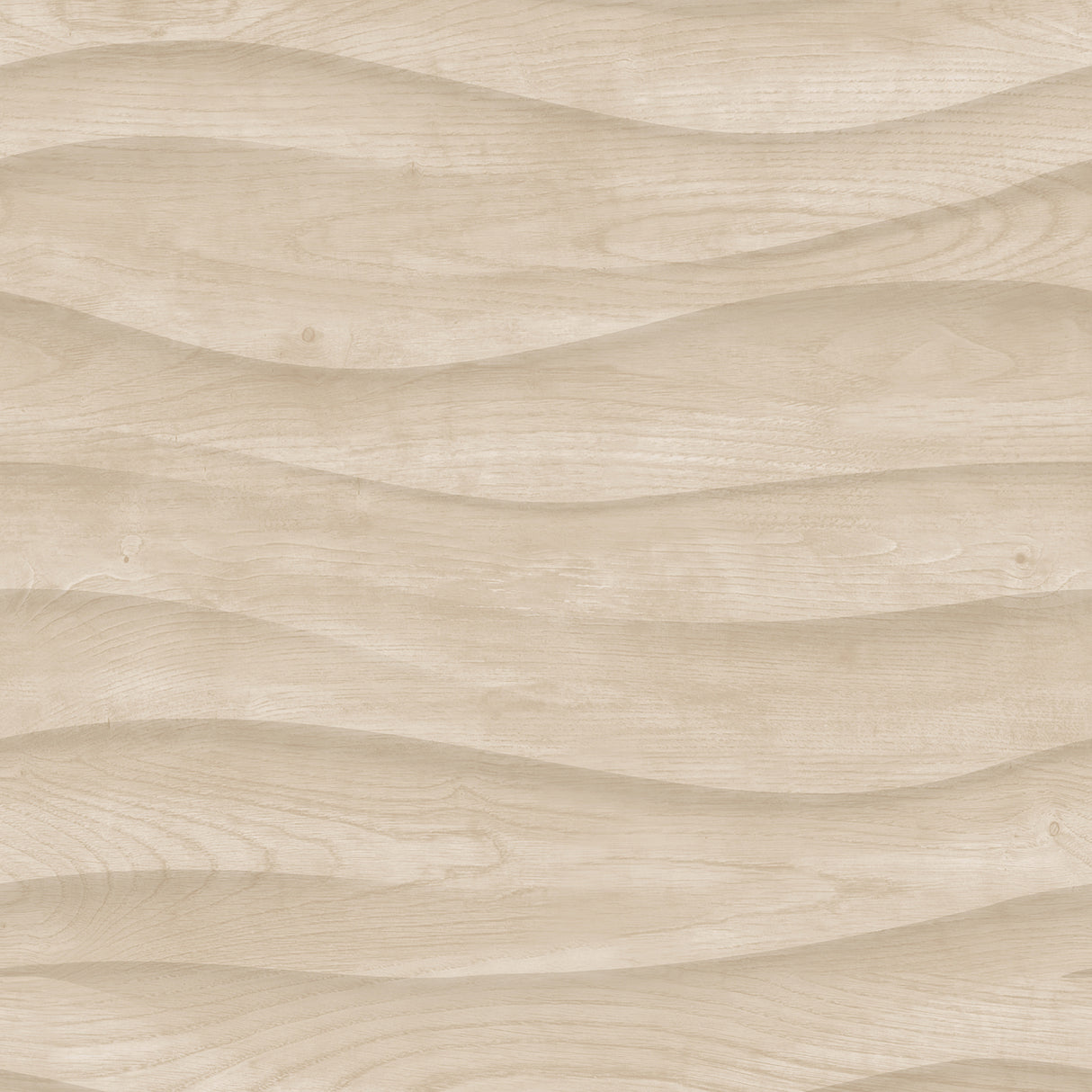 Natural Drift wavy wood beige wallpaper roll and lifestyle room scene