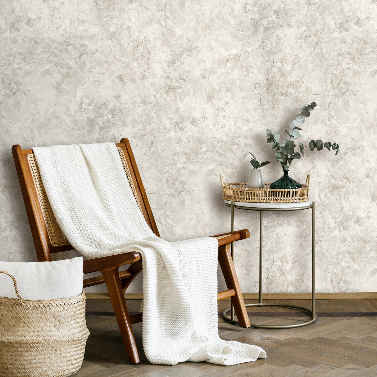 Luxurious Marble Gray Beige by Veer Decor Abstract Textured Vinyl Wallpaper – VRBR17-587