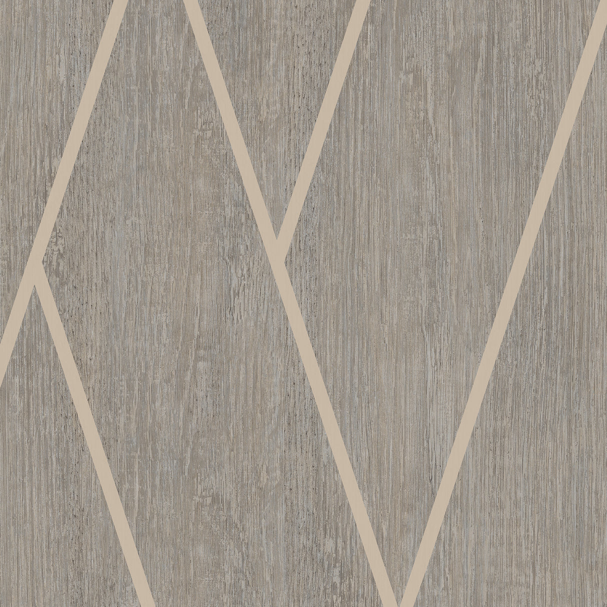 Wood Texture Chevron Taupe Wallpaper roll showing taupe chevron over woodgrain texture
