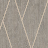 Wood Texture Chevron Taupe Wallpaper roll showing taupe chevron over woodgrain texture