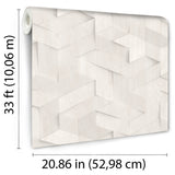 Woodblock Geometric Illusion Light Gray Off White by Veer Decor Non-Woven Unpasted Wallpaper – Veer Decor VRBR19-447