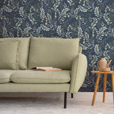 Olivia Botanical Navy Blue by Veer Decor Floral Wallpaper – Veer Decor VRBT01-586