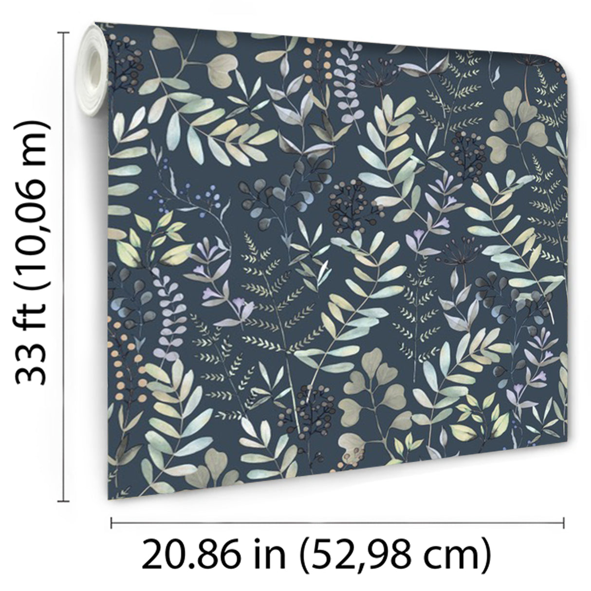 Olivia Botanical Navy Blue by Veer Decor Floral Wallpaper – Veer Decor VRBT01-586
