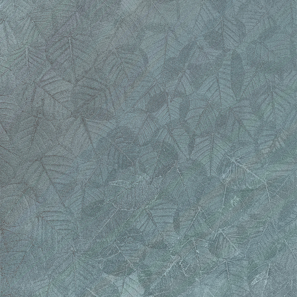 Luminous Leaf Collage turquoise metallic foil embossed leaf pattern wallpaper roll VRBT01-896