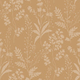 Wildflower Silhouettes Yellow textured floral wallpaper roll 20.86 in x 33 ft