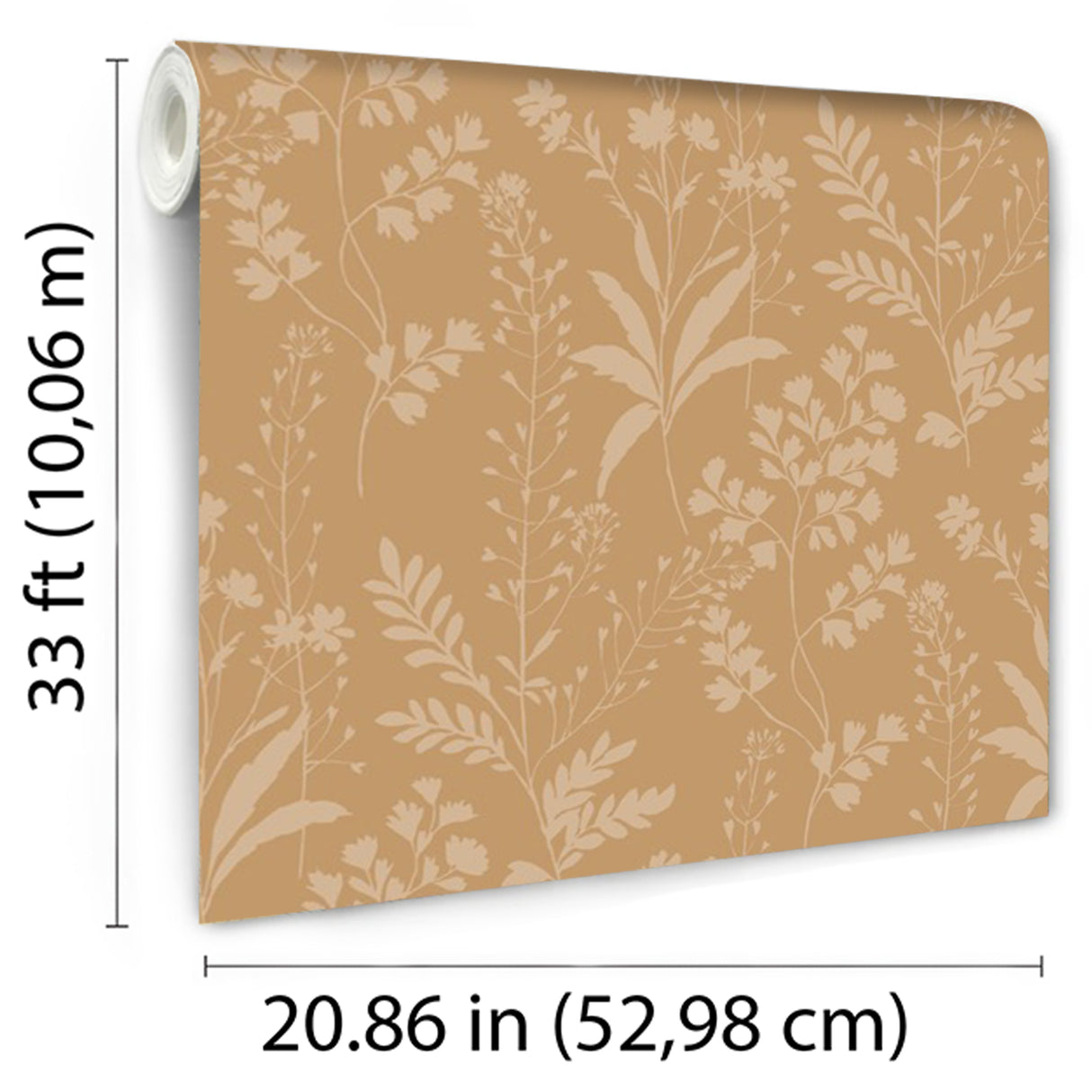 Wildflower Silhouettes Yellow by Veer Decor Floral Wallpaper – Veer Decor VRBT02-825