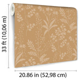 Wildflower Silhouettes Yellow by Veer Decor Floral Wallpaper – Veer Decor VRBT02-825