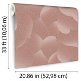 Graphic Leaves Blush by Veer Decor Foil Accents Non-Woven Unpasted Wallpaper – VRBT03-212
