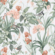 Mint birds and dragonflies botanical green wallpaper roll showing floral and bird pattern