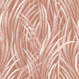 Adelia Tall Grass Terracotta textured wallpaper roll and room scene