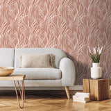 Adelia Tall Grass Terracotta by Veer Decor Textured Non-Woven Unpasted Wallpaper – Veer Decor VRBT05-546
