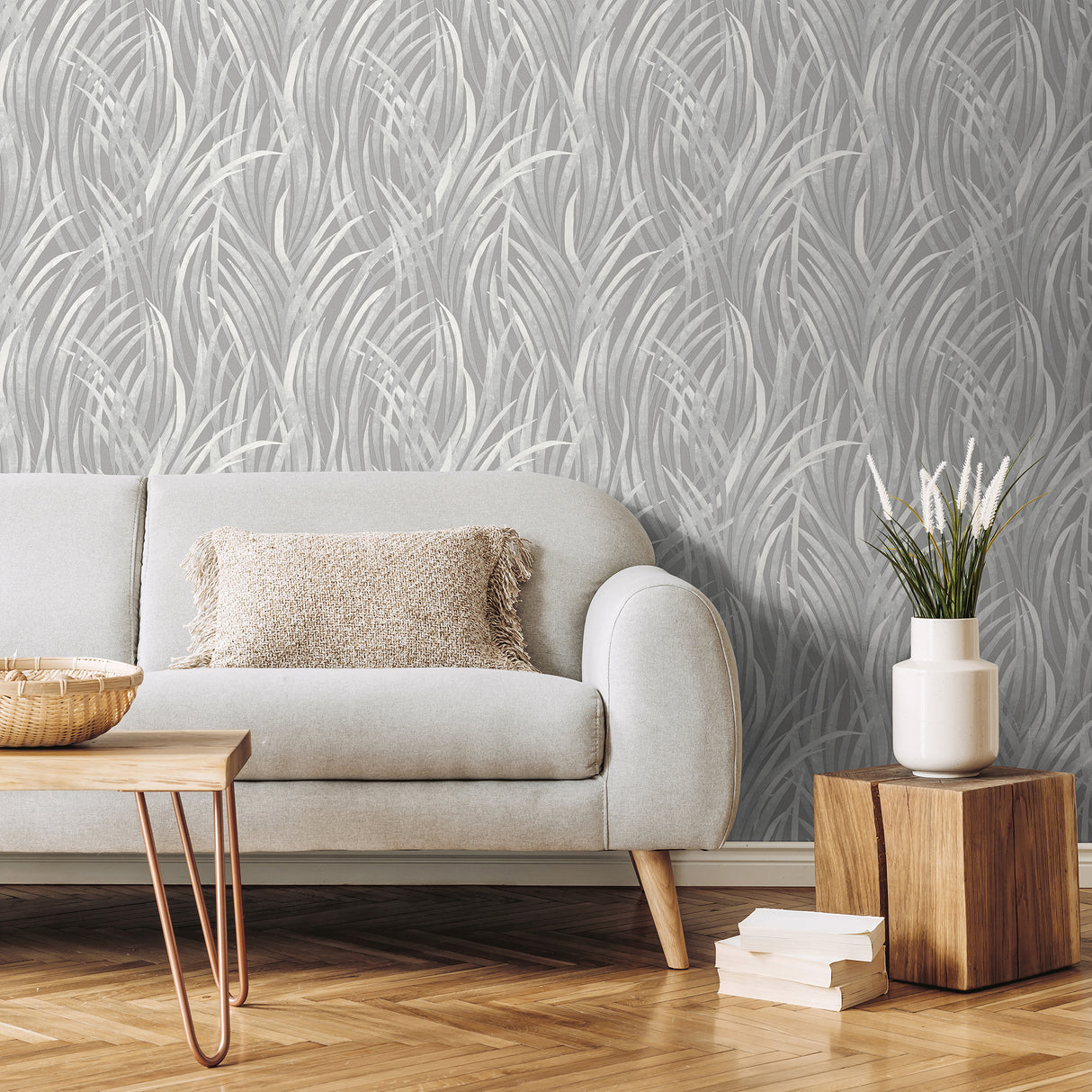 Adelia Tall Grass Grey by Veer Wallpaper – Veer Decor VRBT09-546