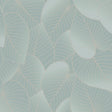 Graphic Leaves Light Green wallpaper with metallic foil leaf outlines