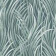 Adelia Tall Grass Dark Green textured vinyl wallpaper roll and room view