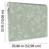 Wildflower Silhouettes Sage by  Floral Wallpaper – Veer Decor VRBT14-825
