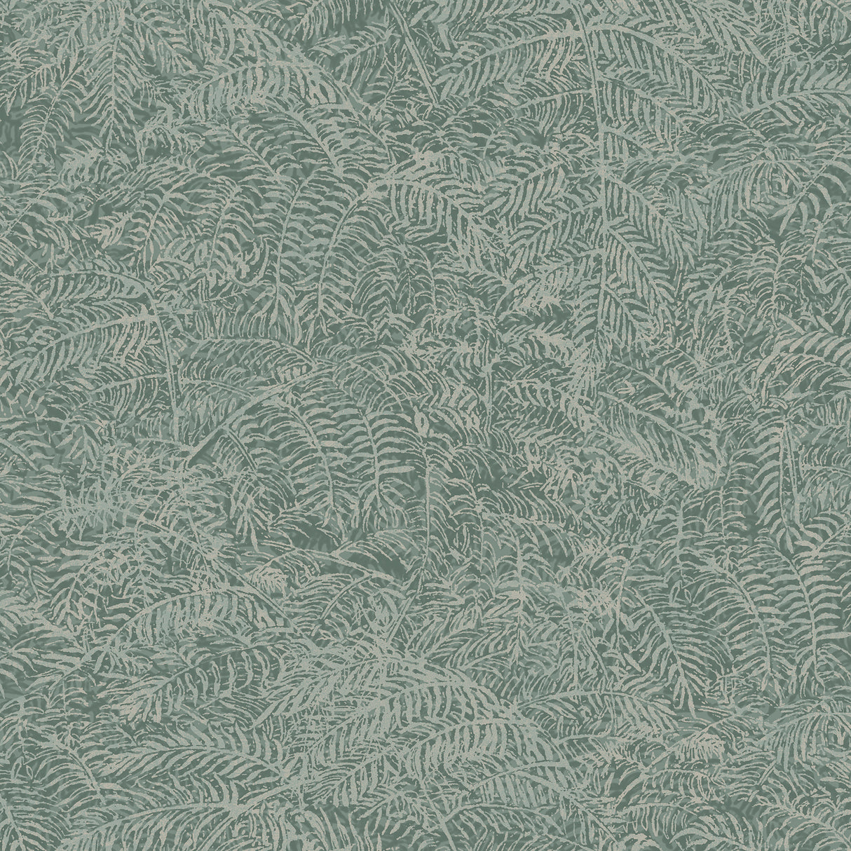 Fern Texture Dark Green textured vinyl wallpaper roll, 20.86 in x 33 ft, drop match fern motif
