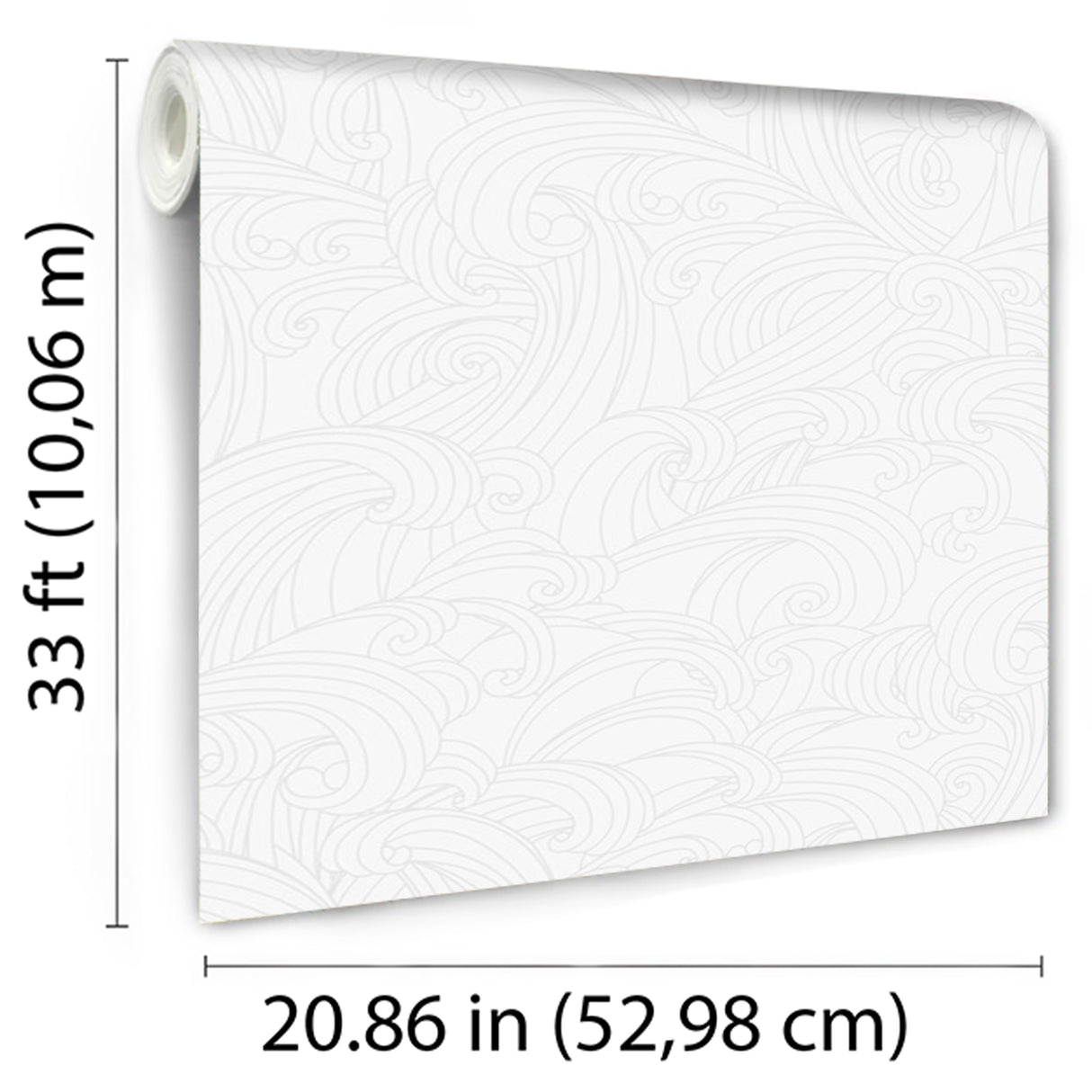 Big Wave White by Veer Decor Patterns Wallpaper – Veer Decor VREL00-926
