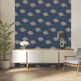 Giant Art Deco Gingko Leaf Blue by Veer Decor Floral Wallpaper – Veer Decor VREL01-046
