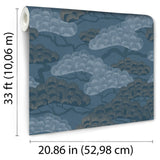 Bonsai Grove Blue by Veer Decor Textured Metallic Non-Woven Unpasted Wallpaper – Veer Decor VREL01-446