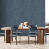 Art Deco Fan Blue by Veer Decor Textured Metallic Geometric Wallpaper – Veer Decor VREL01-658