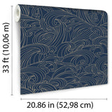 Big Wave Blue by Veer Wallpaper – Veer Decor VREL01-926