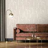 Arch Deco White and Gold by Veer Decor Geometric Wallpaper – Veer Decor VREL02-124