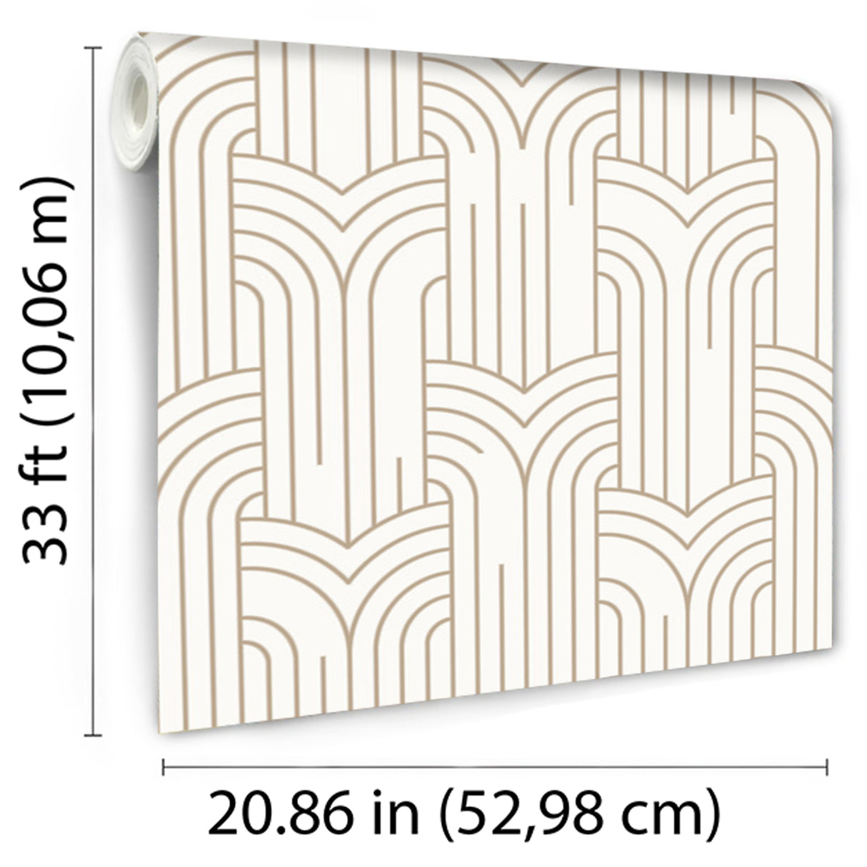 Arch Deco White and Gold by Veer Decor Geometric Wallpaper – Veer Decor VREL02-124