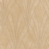 Art Deco Fan Yellow textured vinyl wallpaper roll with metallic accents, 20.86 in x 33 ft