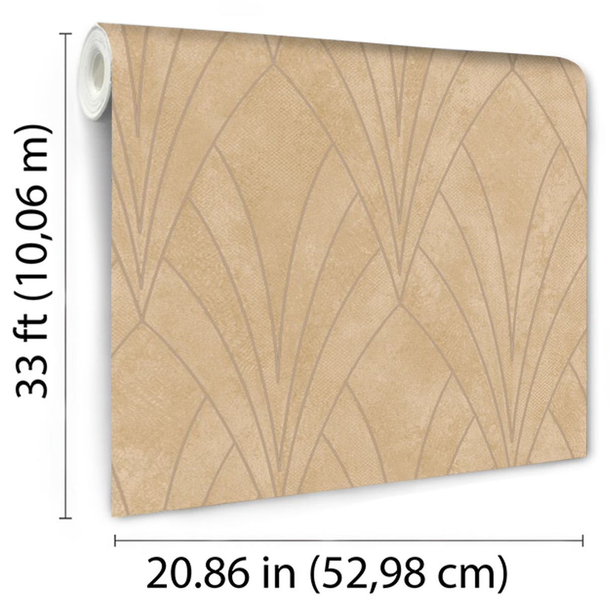 Art Deco Fan Yellow by Veer Texture Ground Wallpaper – Veer Decor VREL02-658