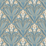 Victorian Bloom Green with Ochre Ground Floral Wallpaper VREL04-166