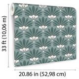 Art Deco Green by Elysian Fan Geometric Wallpaper – Veer Decor VREL04-335