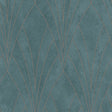 Art Deco Fan green textured metallic geometric wallpaper roll VREL04-658