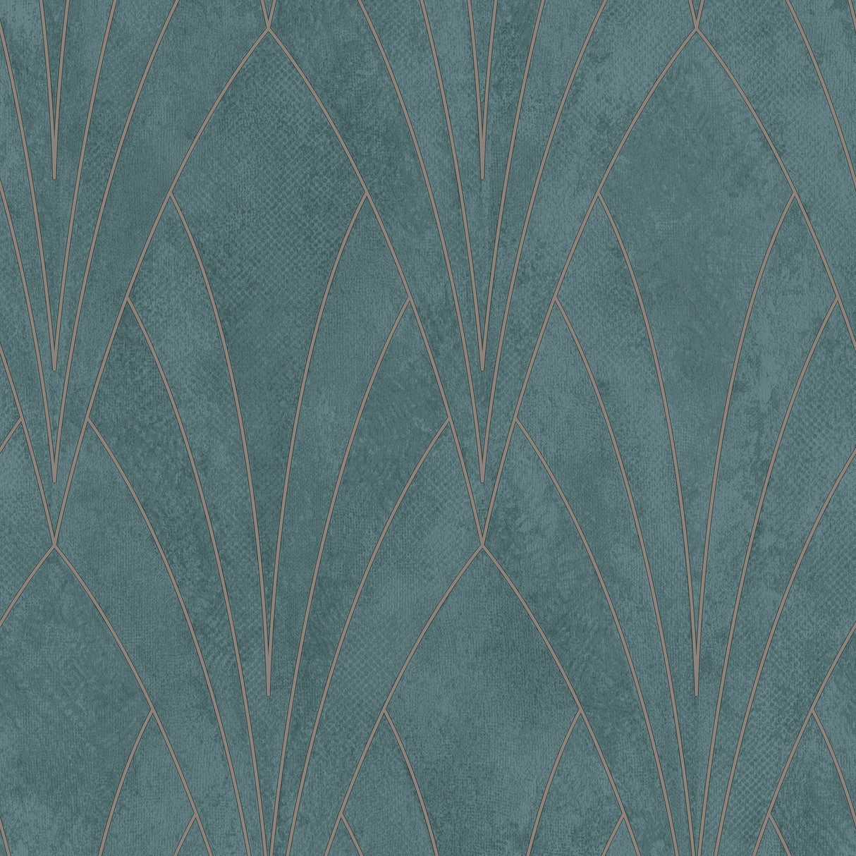 Art Deco Fan green textured metallic geometric wallpaper roll VREL04-658
