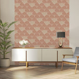 Giant Art Deco Gingko Leaf Burnt Orange Ochre by Veer Floral Wallpaper – Veer Decor VREL05-046