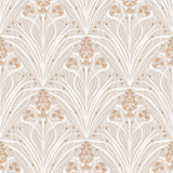 Victorian Bloom Cream floral textured wallpaper roll and room scene
