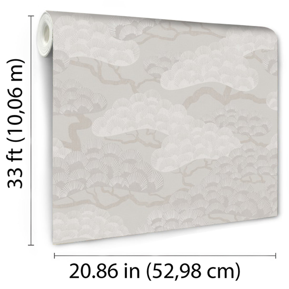 Bonsai Grove Beige by Veer Decor Textured Non-Woven Unpasted Wallpaper – Veer Decor VREL07-446