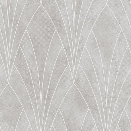 Art Deco Fan Gray Texture Ground Wallpaper roll and closeups