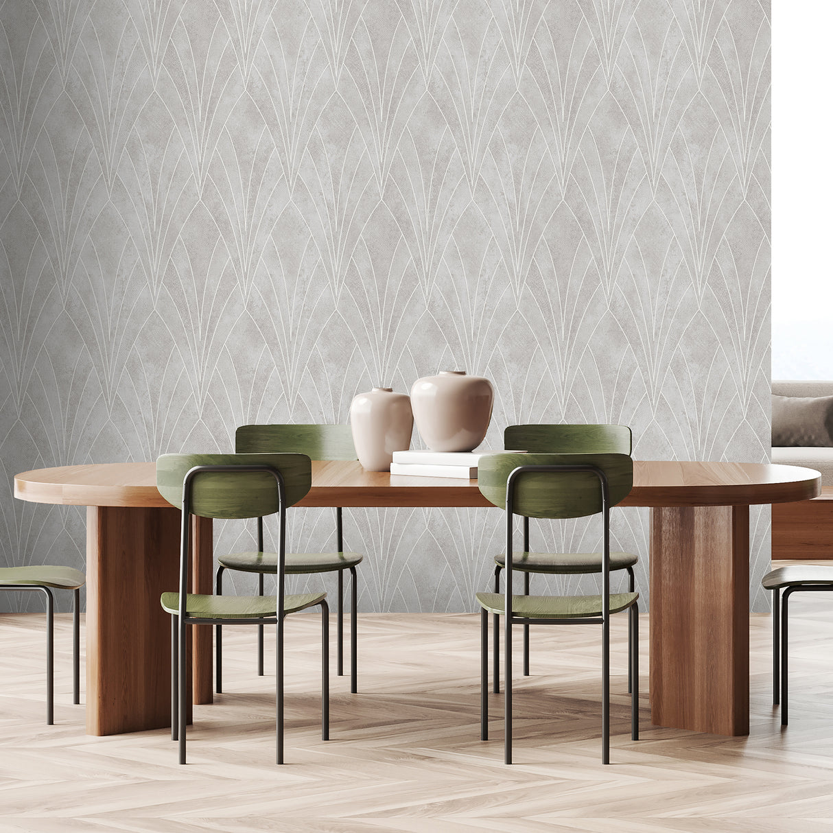 Art Deco Fan Gray by Veer Decor Texture Ground Wallpaper – Veer Decor VREL07-658