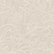 Big Wave Beige Cream wallpaper roll with flowing wave pattern, 20.86 in x 33 ft