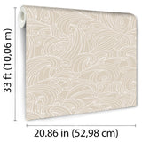 Big Wave Beige Cream by Veer Decor Patterns Wallpaper – Veer Decor VREL07-926