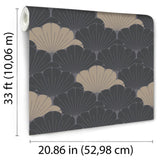 Giant Art Deco Gingko Leaf Black by Veer Decor Floral Wallpaper – Veer Decor VREL09-046
