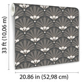 Art Deco Black by Elysian Fan Pattern Wallpaper – Veer Decor VREL09-335