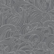 Big Wave Gray wallpaper roll with flowing wave pattern, 20.86 in x 33 ft