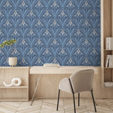 Victorian Bloom Blue by Veer Decor Floral Wallpaper – Veer Decor VREL10-166