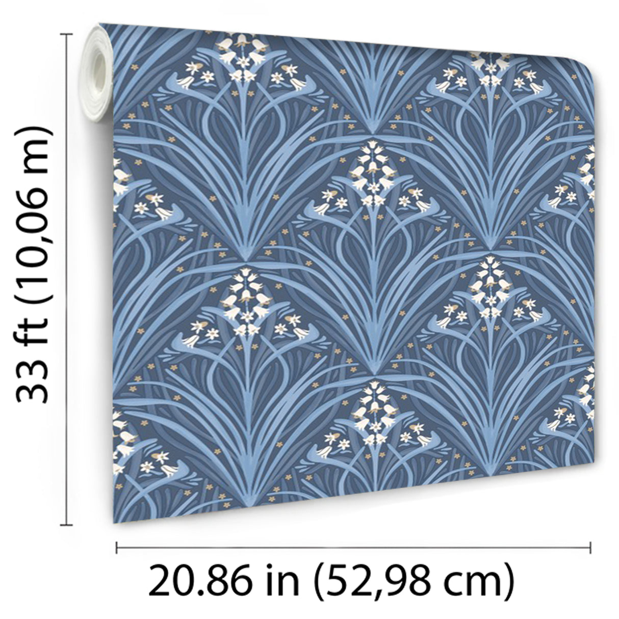 Victorian Bloom Blue by Veer Decor Floral Wallpaper – Veer Decor VREL10-166