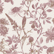 Botanical Blueprint Painterly Branches red floral wallpaper on ecru cream ground, roll size 20.86 in x 33 ft