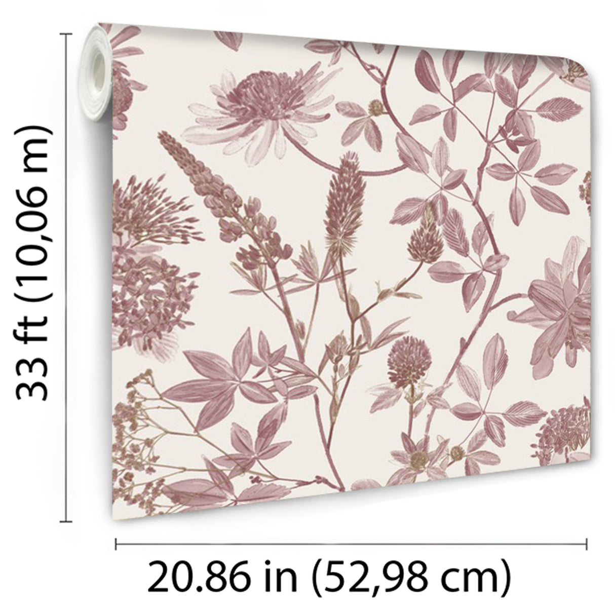 Botanical Blueprint Painterly Branches Red with Ecru Cream Ground by — Wallpaper – Veer Decor VREL10-854