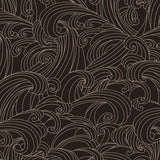 Big Wave Black non-woven unpasted wallpaper roll with wave linework pattern