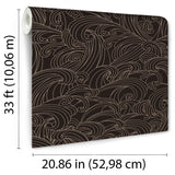 Big Wave Black by Veer Wallpaper – Veer Decor VREL10-926